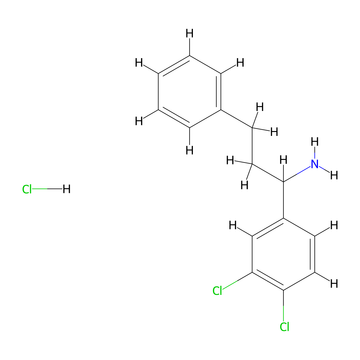1-(3,4-Dichlorophenyl)-3-phenylpropan-1-amine hydrochloride molecular structure, CAS 2229135-08-2