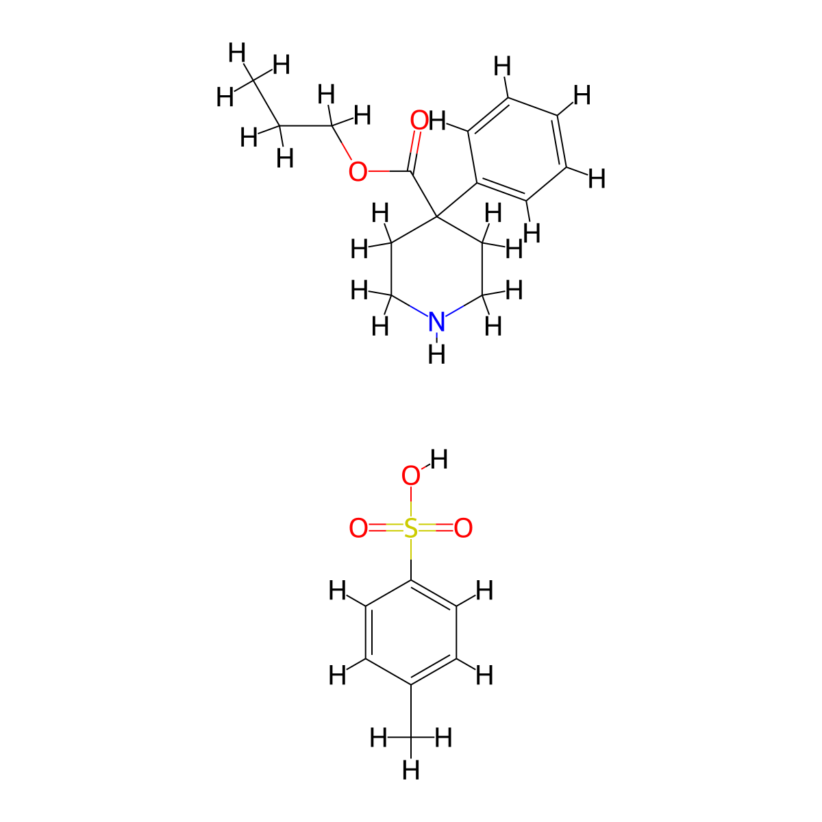 Propyl 4-phenylpiperidine-4-carboxylate 4-methylbenzenesulfonate molecular structure, CAS 2229135-88-8