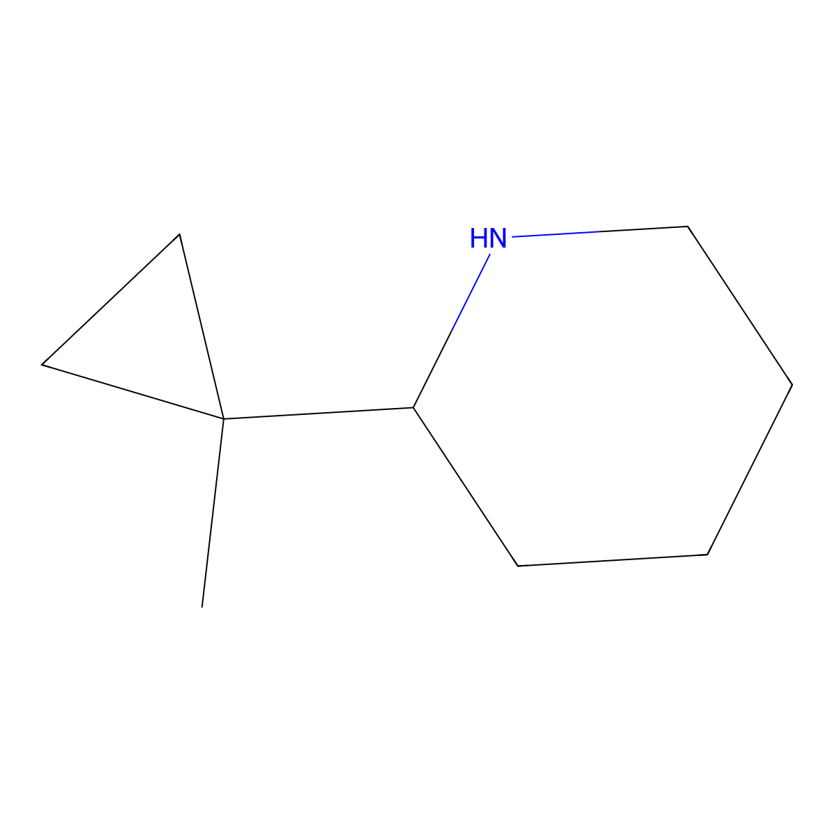 2-(1-Methylcyclopropyl)piperidine molecular structure, CAS 2229136-25-6