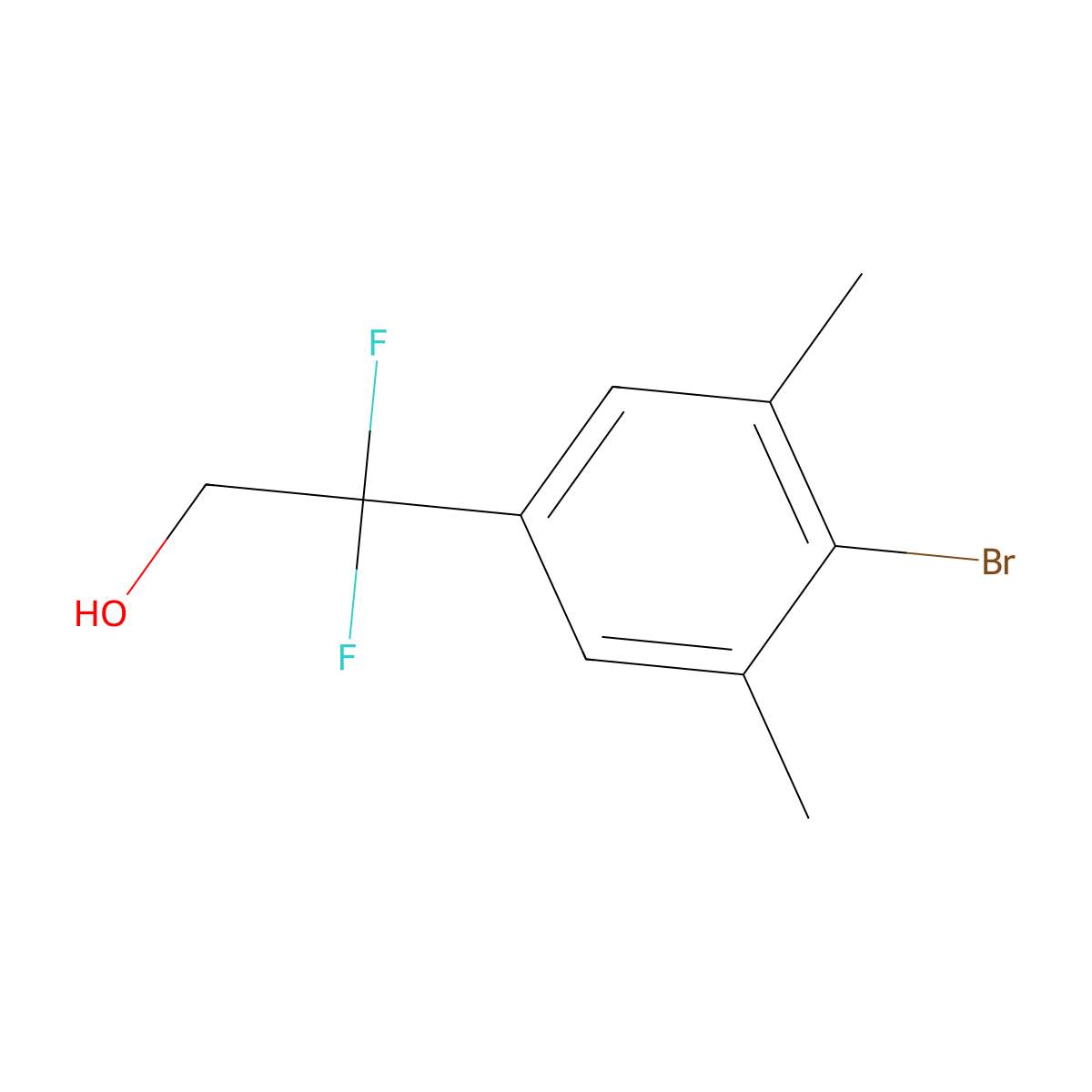 2-(4-Bromo-3,5-dimethylphenyl)-2,2-difluoroethan-1-ol molecular structure, CAS 2229136-39-2
