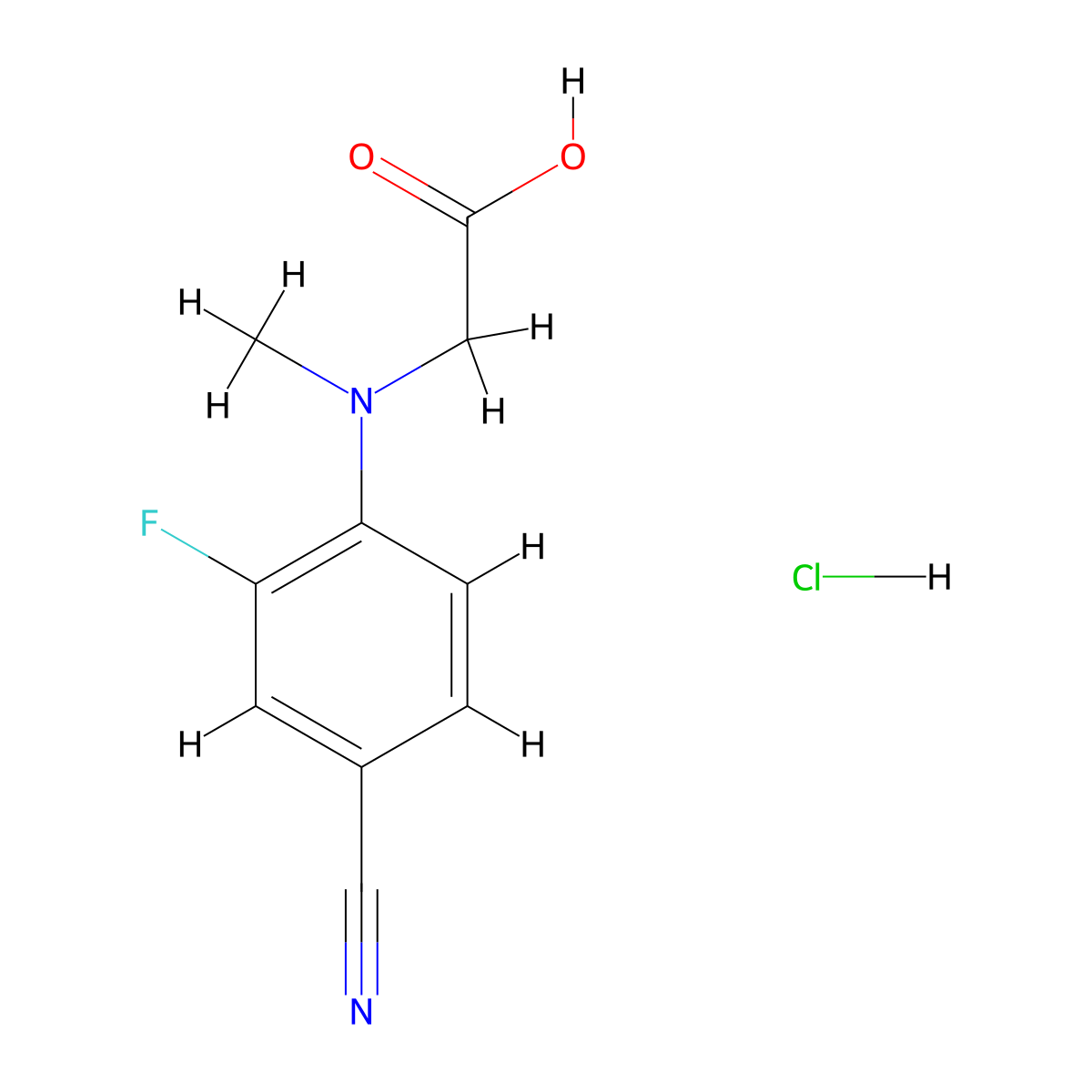2-[(4-Cyano-2-fluorophenyl)(methyl)amino]acetic acid hydrochloride molecular structure, CAS 2229137-64-6