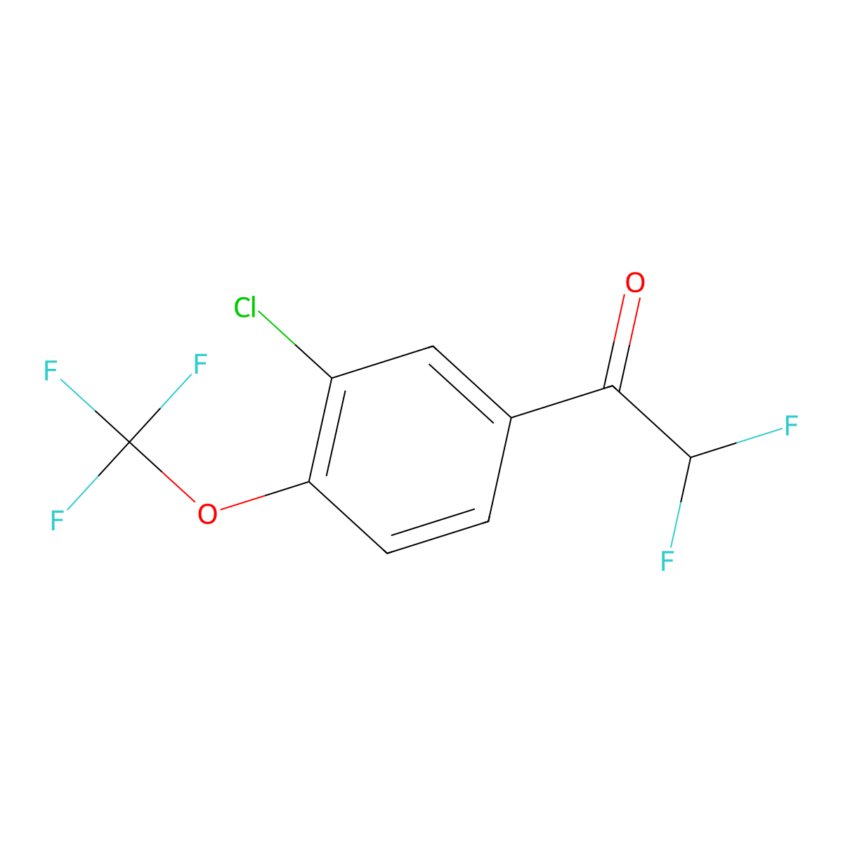 1-[3-Chloro-4-(trifluoromethoxy)phenyl]-2,2-difluoroethan-1-one molecular structure, CAS 2229138-06-9