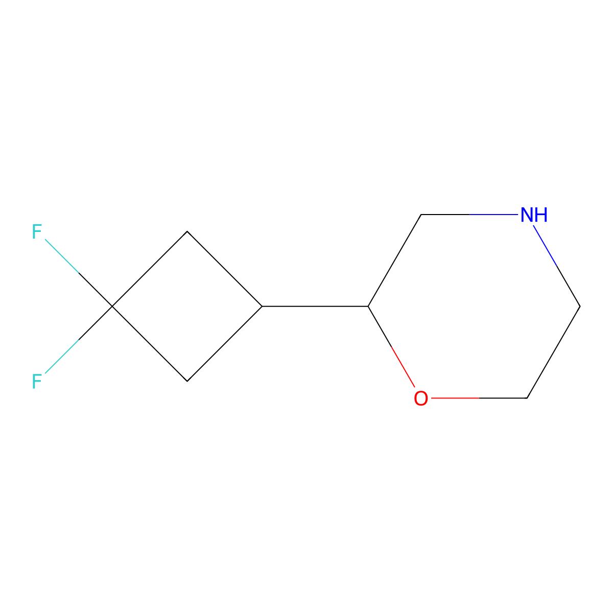 2-(3,3-Difluorocyclobutyl)morpholine molecular structure, CAS 2229138-09-2