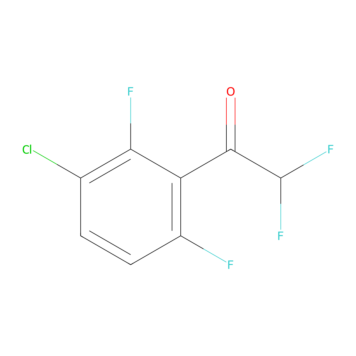 1-(3-Chloro-2,6-difluorophenyl)-2,2-difluoroethanone molecular structure, CAS 2229138-65-0