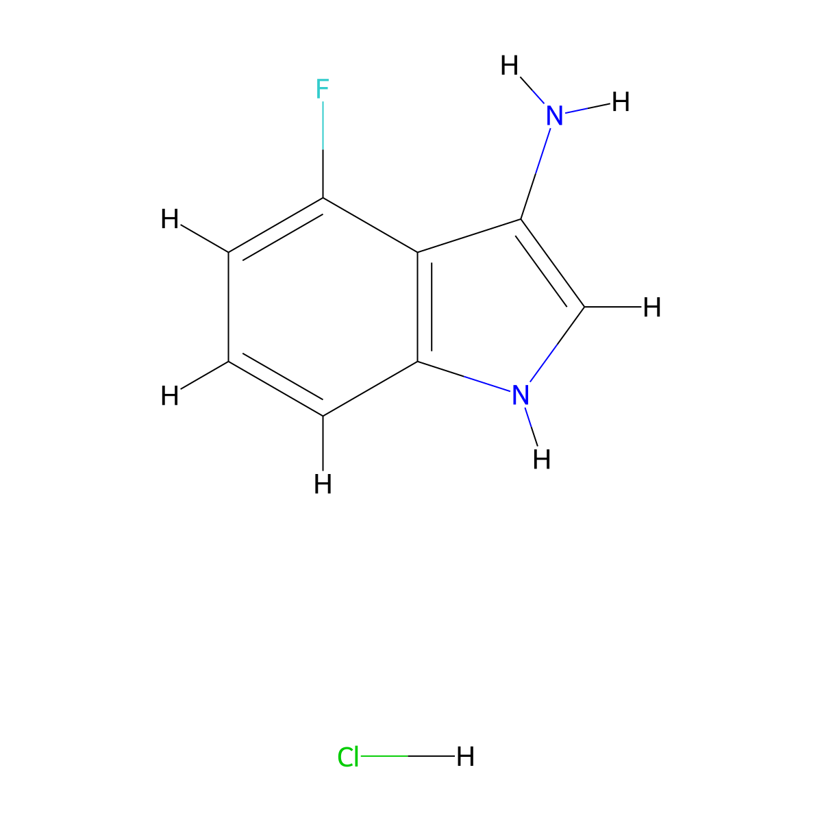 4-Fluoro-1H-indol-3-amine hydrochloride molecular structure, CAS 2229139-06-2