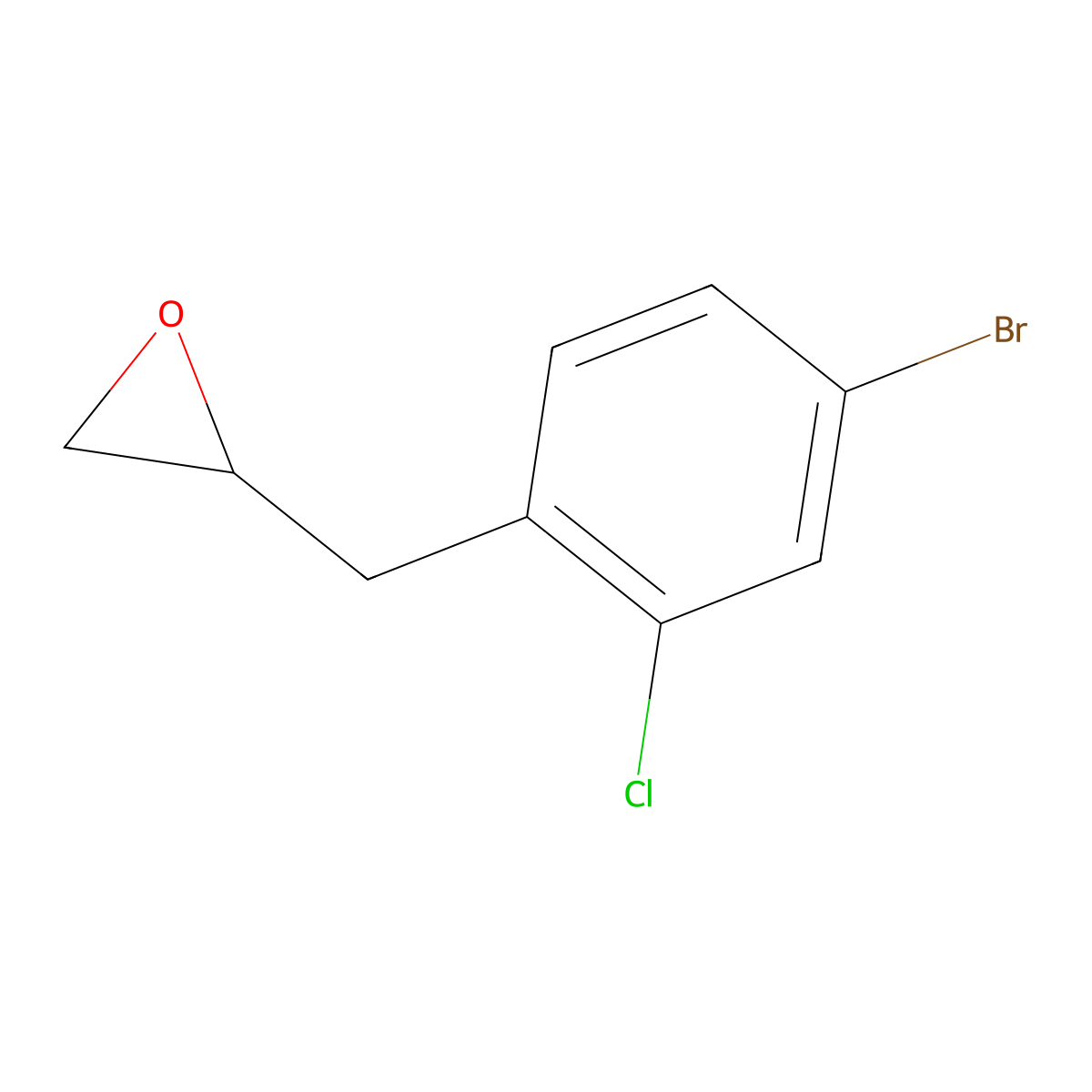 2-[(4-Bromo-2-chlorophenyl)methyl]oxirane molecular structure, CAS 2229139-10-8