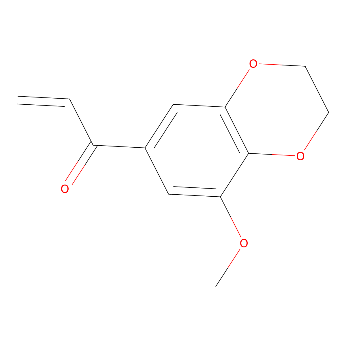 1-(8-Methoxy-2,3-dihydro-1,4-benzodioxin-6-yl)prop-2-en-1-one molecular structure, CAS 2229139-42-6