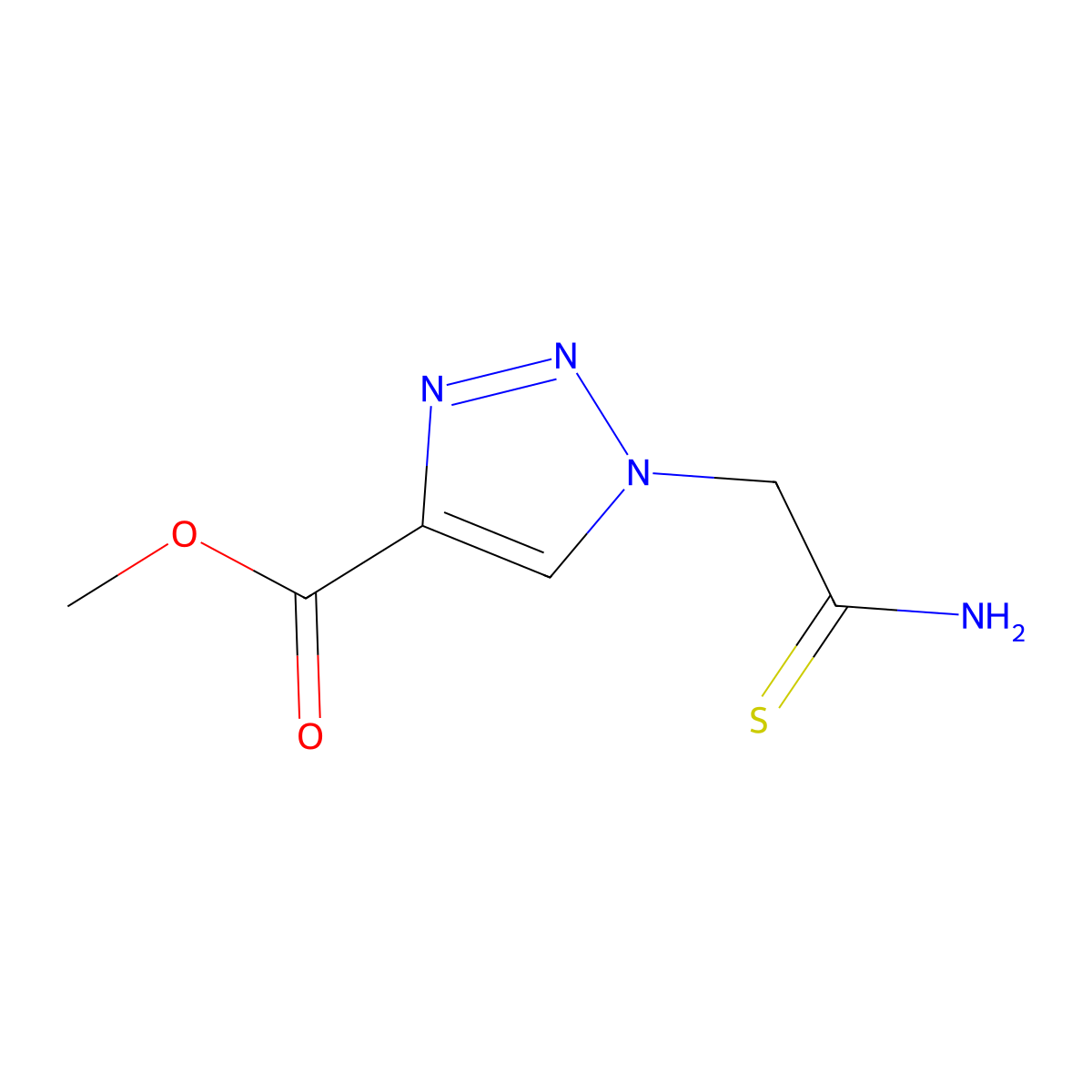 methyl 1-(carbamothioylmethyl)-1H-1,2,3-triazole-4-carboxylate molecular structure, CAS 2229142-37-2