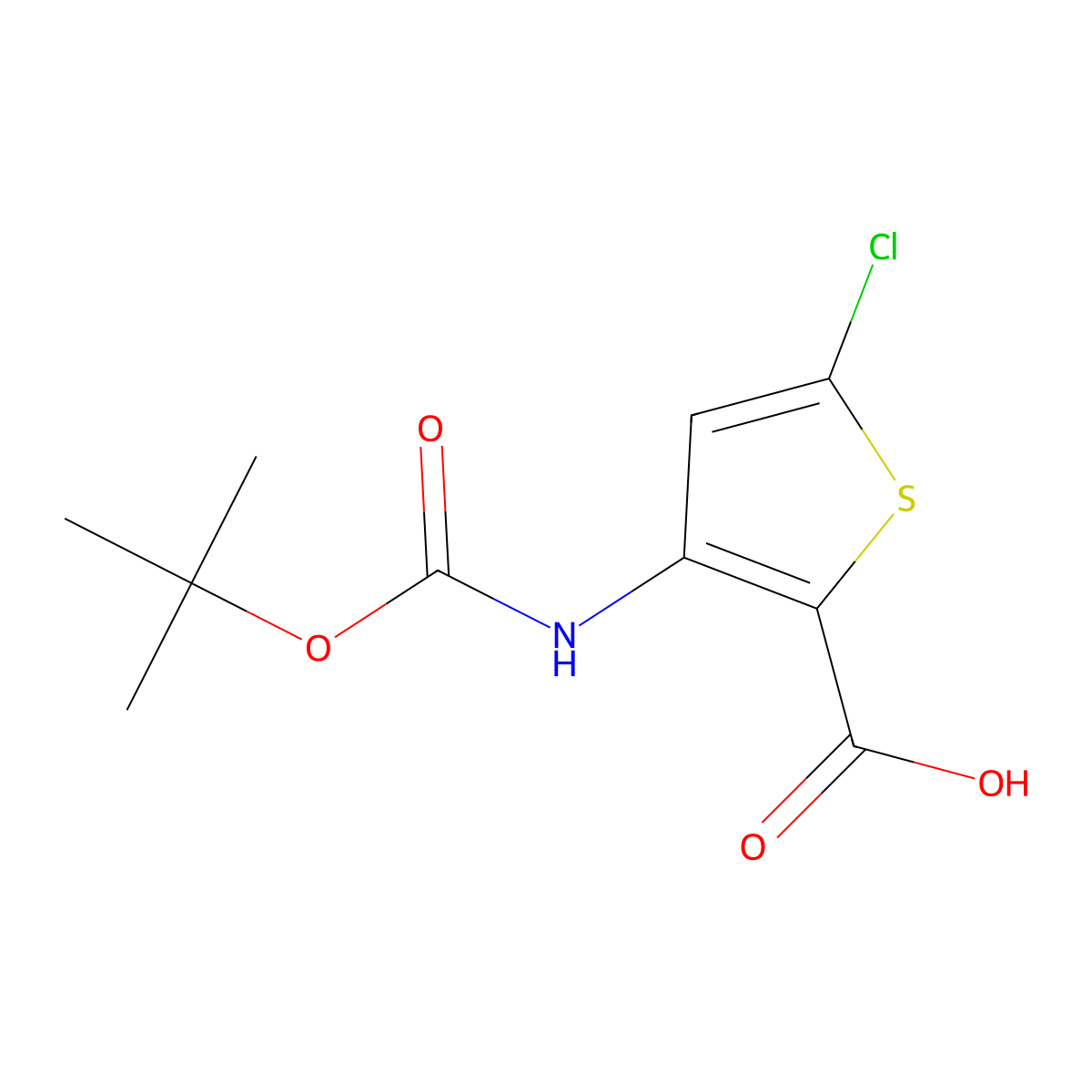 3-{[(Tert-butoxy)carbonyl]amino}-5-chlorothiophene-2-carboxylic acid molecular structure, CAS 2229142-45-2