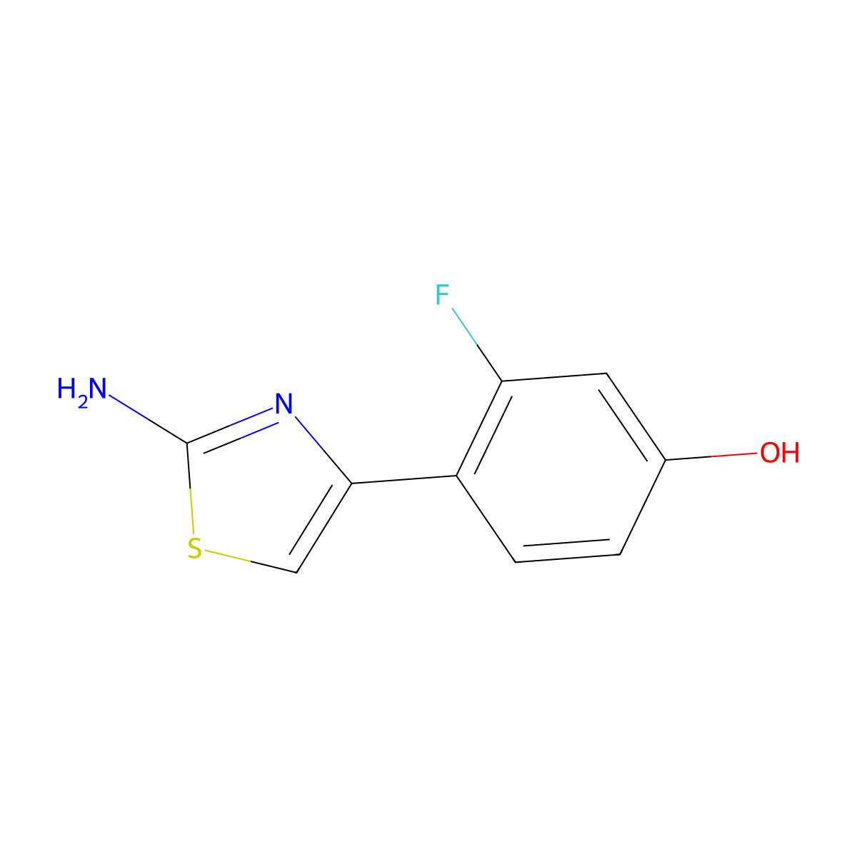 4-(2-Amino-1,3-thiazol-4-yl)-3-fluorophenol molecular structure, CAS 2229143-12-6