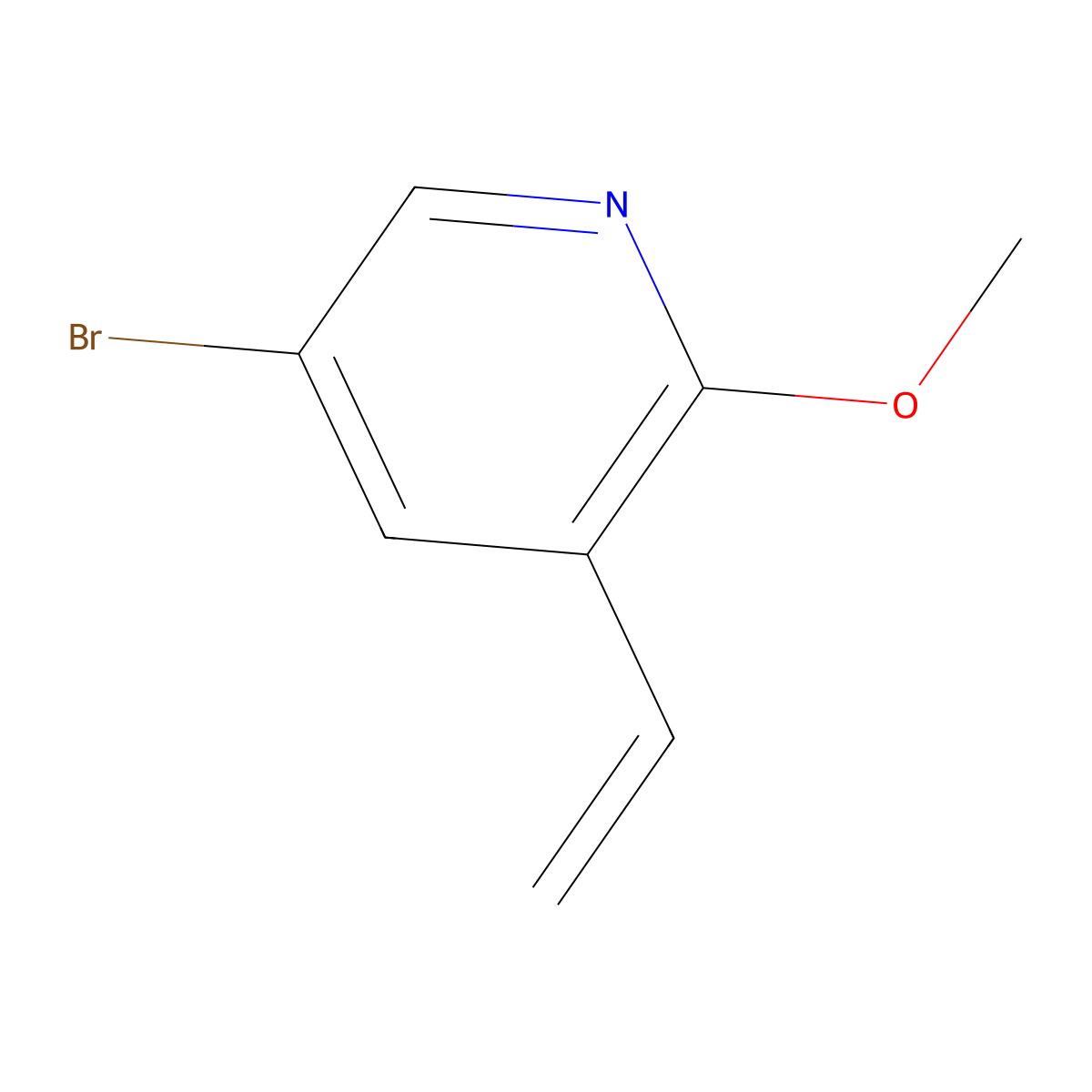 5-Bromo-3-ethenyl-2-methoxypyridine molecular structure, CAS 2229144-06-1