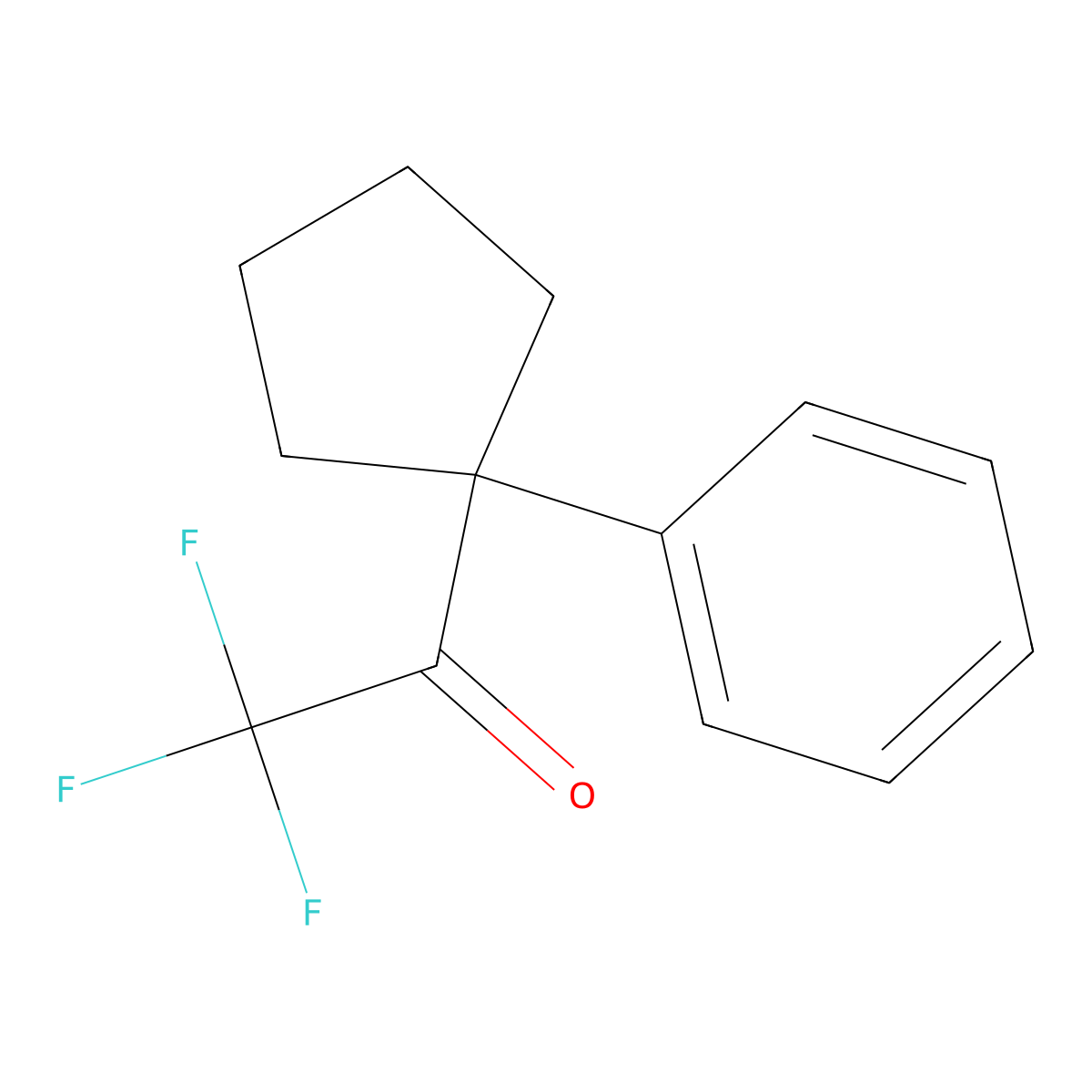 2,2,2-Trifluoro-1-(1-phenylcyclopentyl)ethan-1-one molecular structure, CAS 2229145-09-7