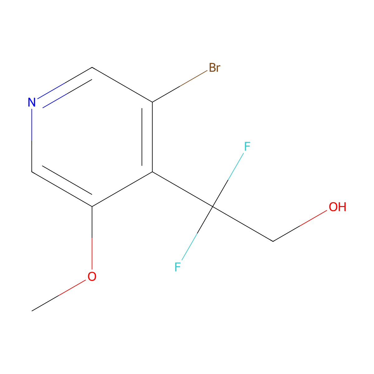 2-(3-Bromo-5-methoxypyridin-4-yl)-2,2-difluoroethan-1-ol molecular structure, CAS 2229145-47-3