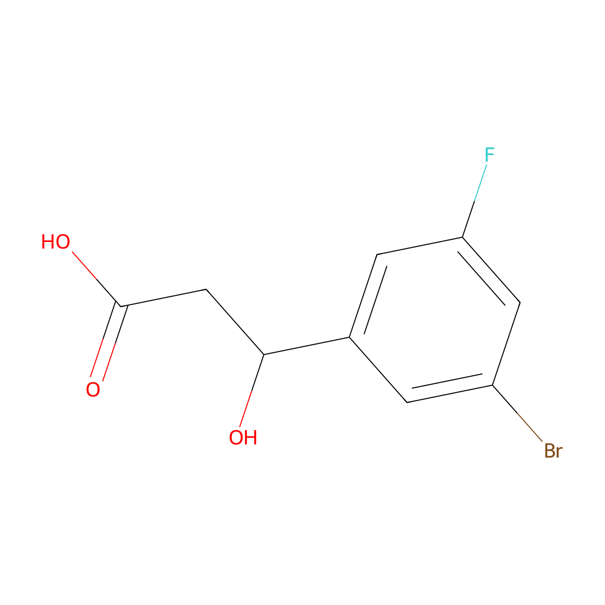 3-(3-Bromo-5-fluorophenyl)-3-hydroxypropanoic acid molecular structure, CAS 2229146-04-5