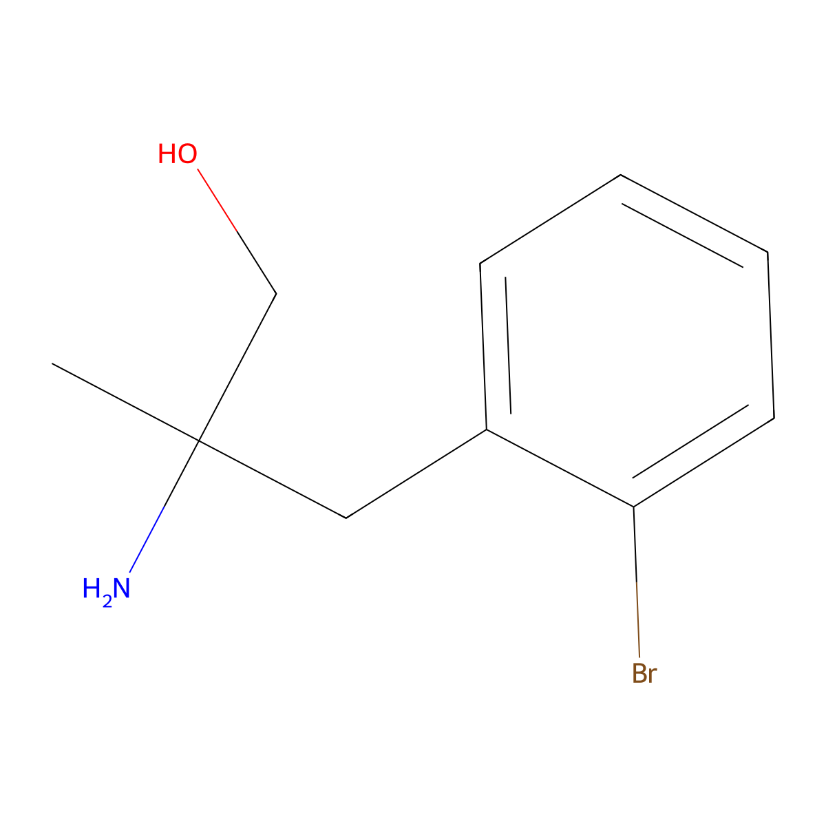 2-Amino-3-(2-bromophenyl)-2-methylpropan-1-ol molecular structure, CAS 2229150-40-5