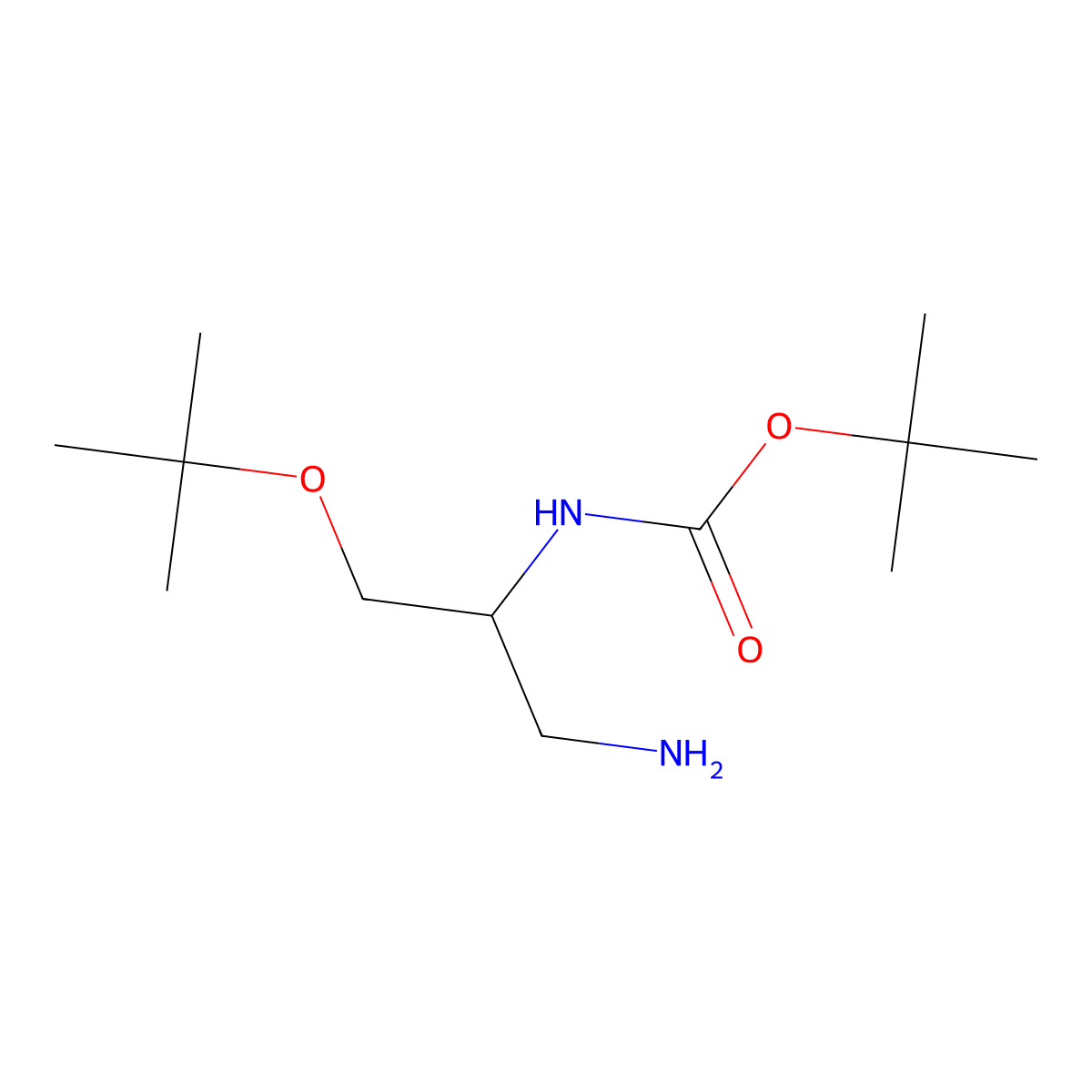 tert-butyl N-[1-amino-3-(tert-butoxy)propan-2-yl]carbamate molecular structure, CAS 2229152-63-8