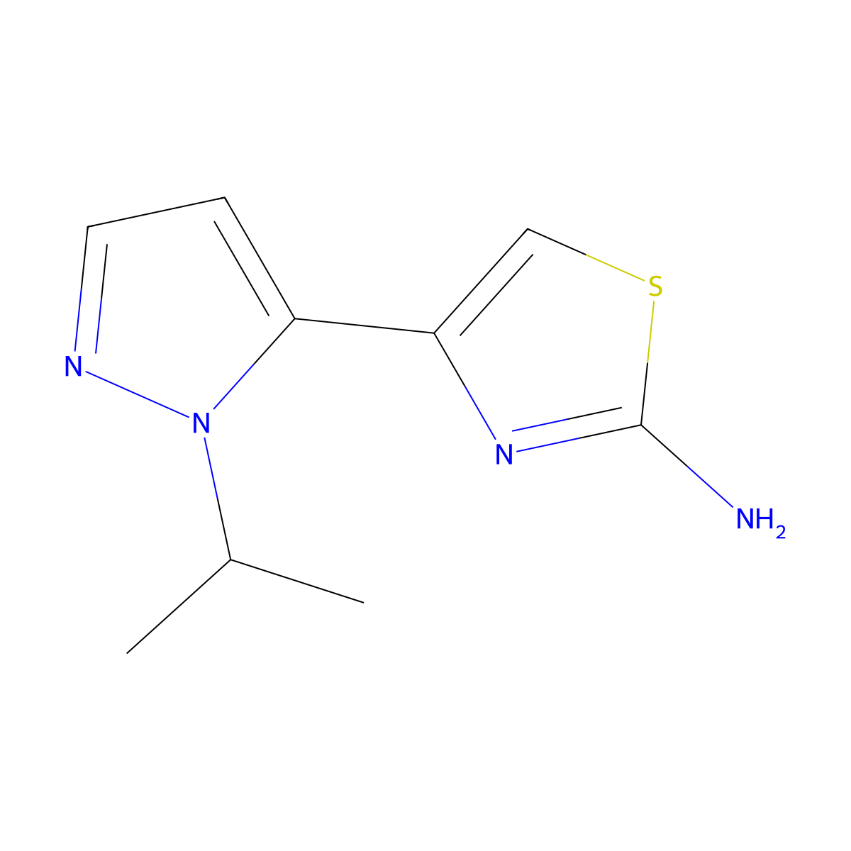 4-[1-(propan-2-yl)-1H-pyrazol-5-yl]-1,3-thiazol-2-amine molecular structure, CAS 2229153-49-3