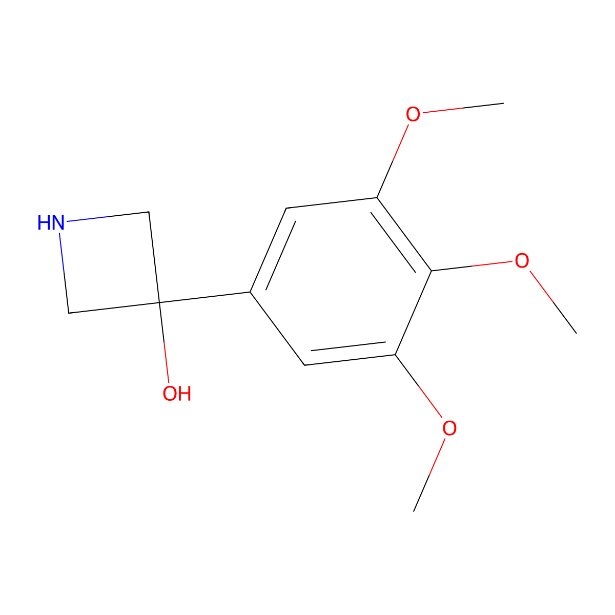 3-(3,4,5-Trimethoxyphenyl)azetidin-3-ol molecular structure, CAS 2229153-73-3