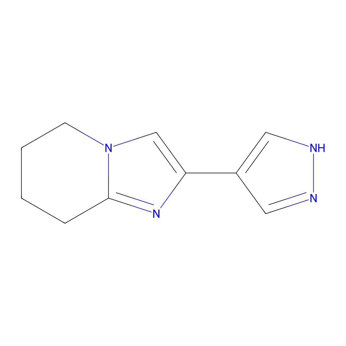 4-{5H,6H,7H,8H-imidazo[1,2-a]pyridin-2-yl}-1H-pyrazole molecular structure, CAS 2229155-11-5