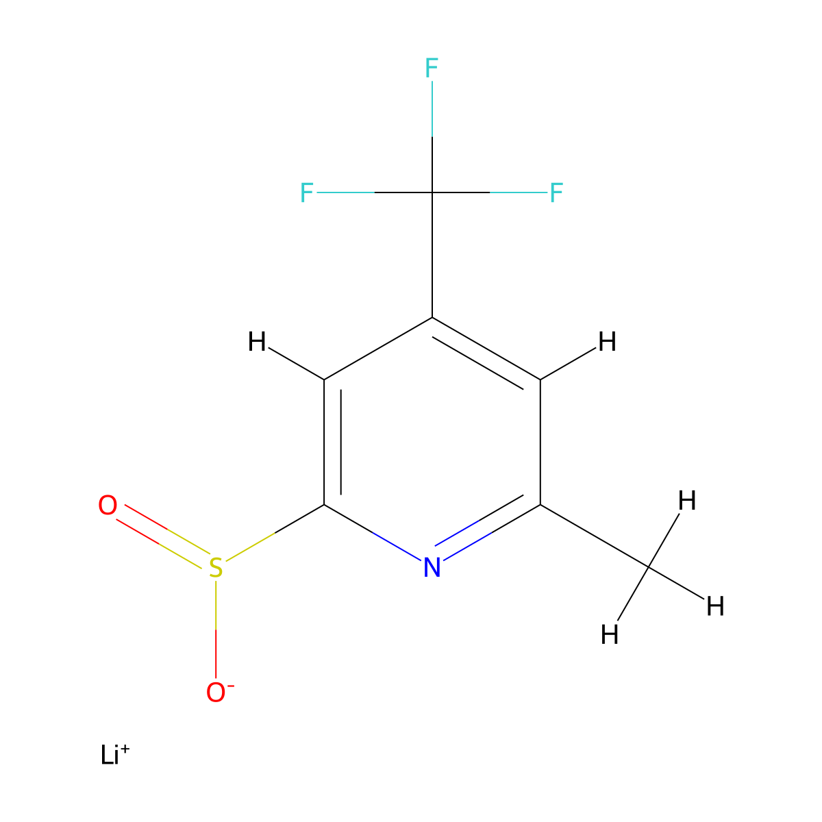 Lithium(1+) ion 6-methyl-4-(trifluoromethyl)pyridine-2-sulfinate molecular structure, CAS 2229156-90-3