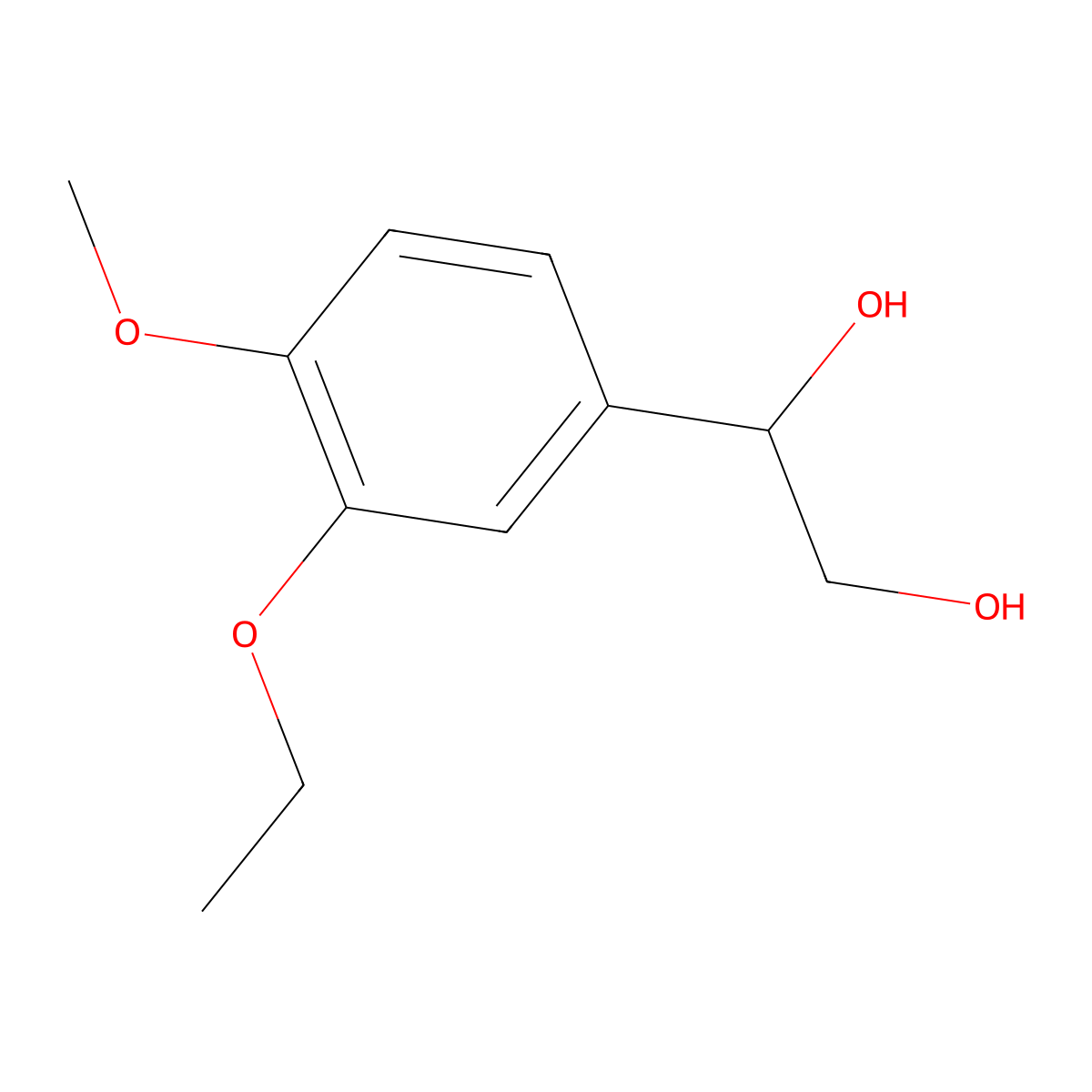1-(3-Ethoxy-4-methoxyphenyl)ethane-1,2-diol molecular structure, CAS 2229157-35-9