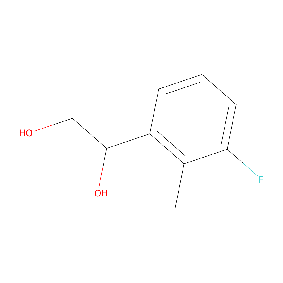 1-(3-Fluoro-2-methylphenyl)ethane-1,2-diol molecular structure, CAS 2229158-73-8