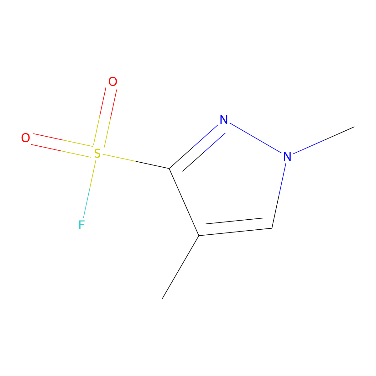 1,4-dimethyl-1H-pyrazole-3-sulfonyl fluoride molecular structure, CAS 2229159-56-0