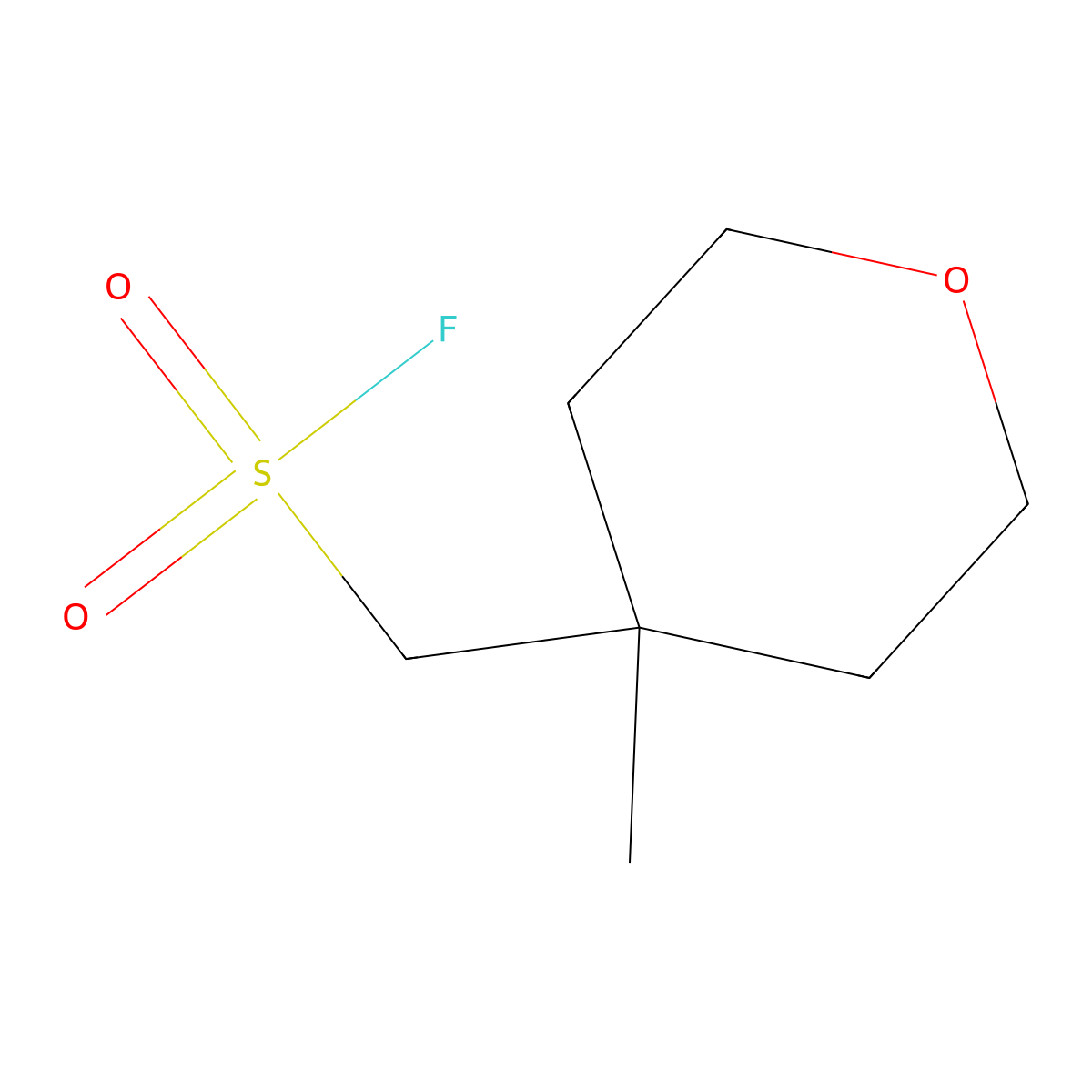(4-Methyloxan-4-yl)methanesulfonyl fluoride molecular structure, CAS 2229161-15-1