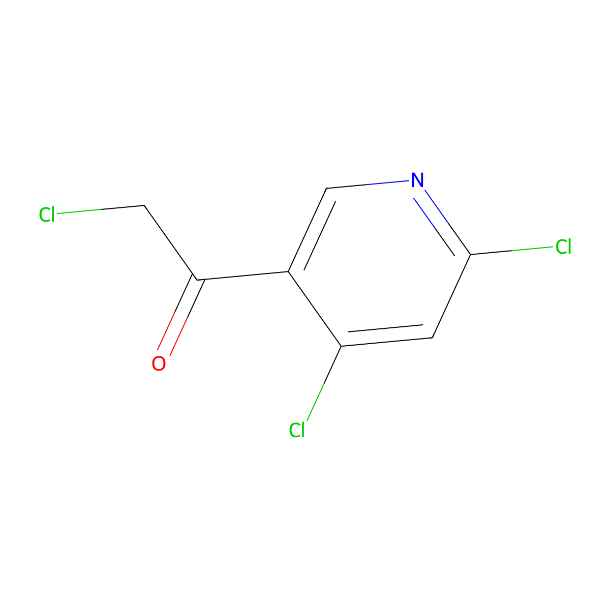 2-Chloro-1-(4,6-dichloropyridin-3-yl)ethan-1-one molecular structure, CAS 2229161-33-3