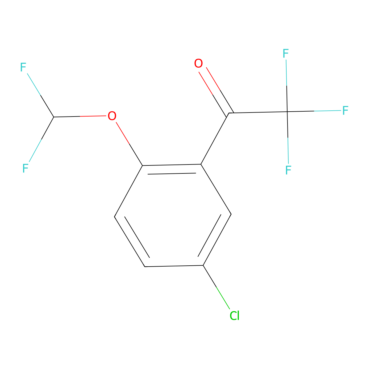 1-[5-Chloro-2-(difluoromethoxy)phenyl]-2,2,2-trifluoroethan-1-one molecular structure, CAS 2229161-66-2