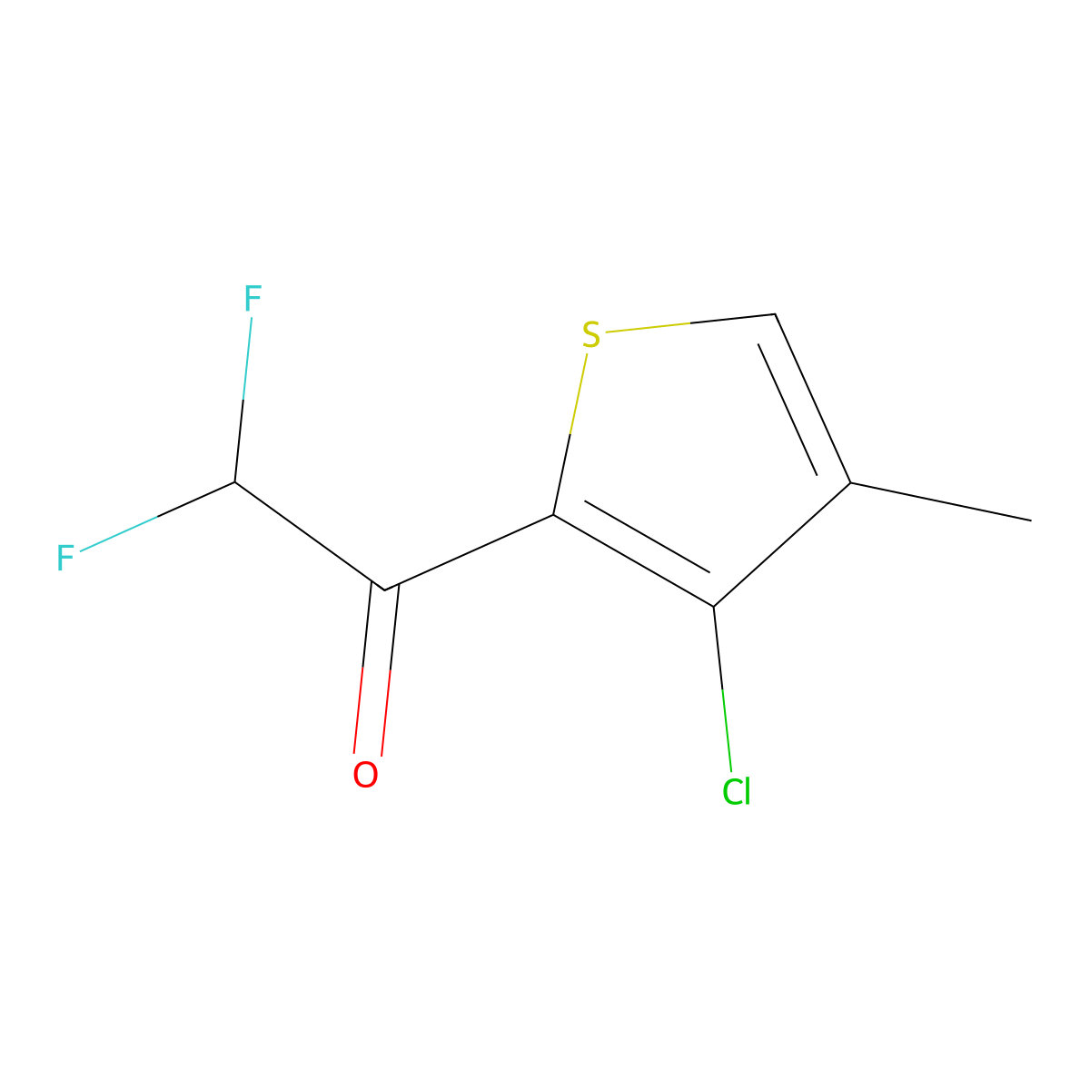 1-(3-Chloro-4-methylthiophen-2-yl)-2,2-difluoroethan-1-one molecular structure, CAS 2229163-72-6