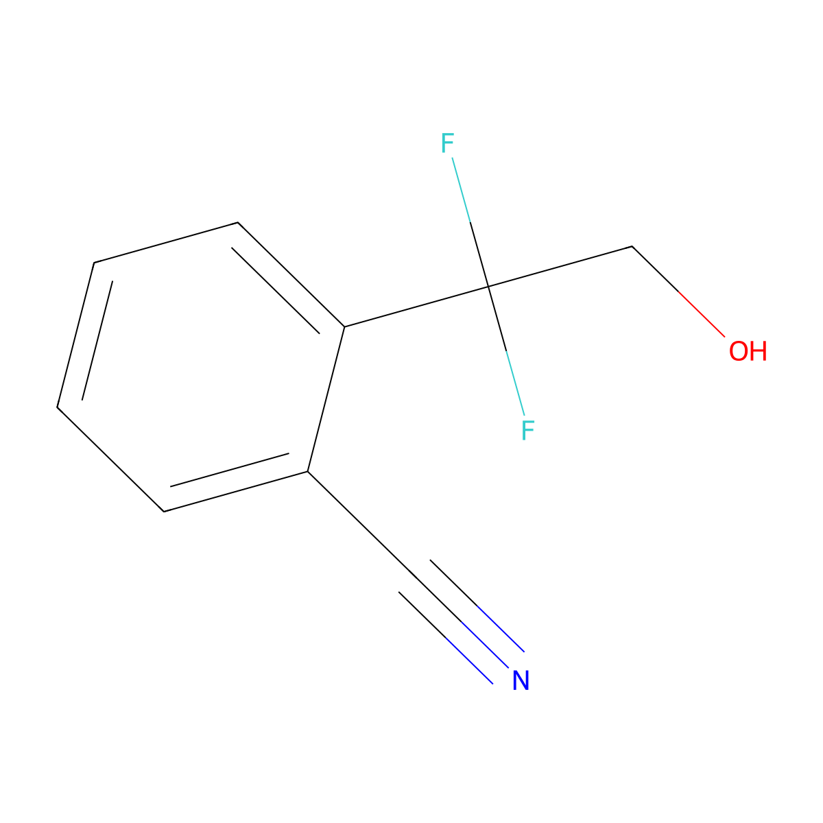 2-(1,1-Difluoro-2-hydroxyethyl)benzonitrile molecular structure, CAS 2229163-79-3
