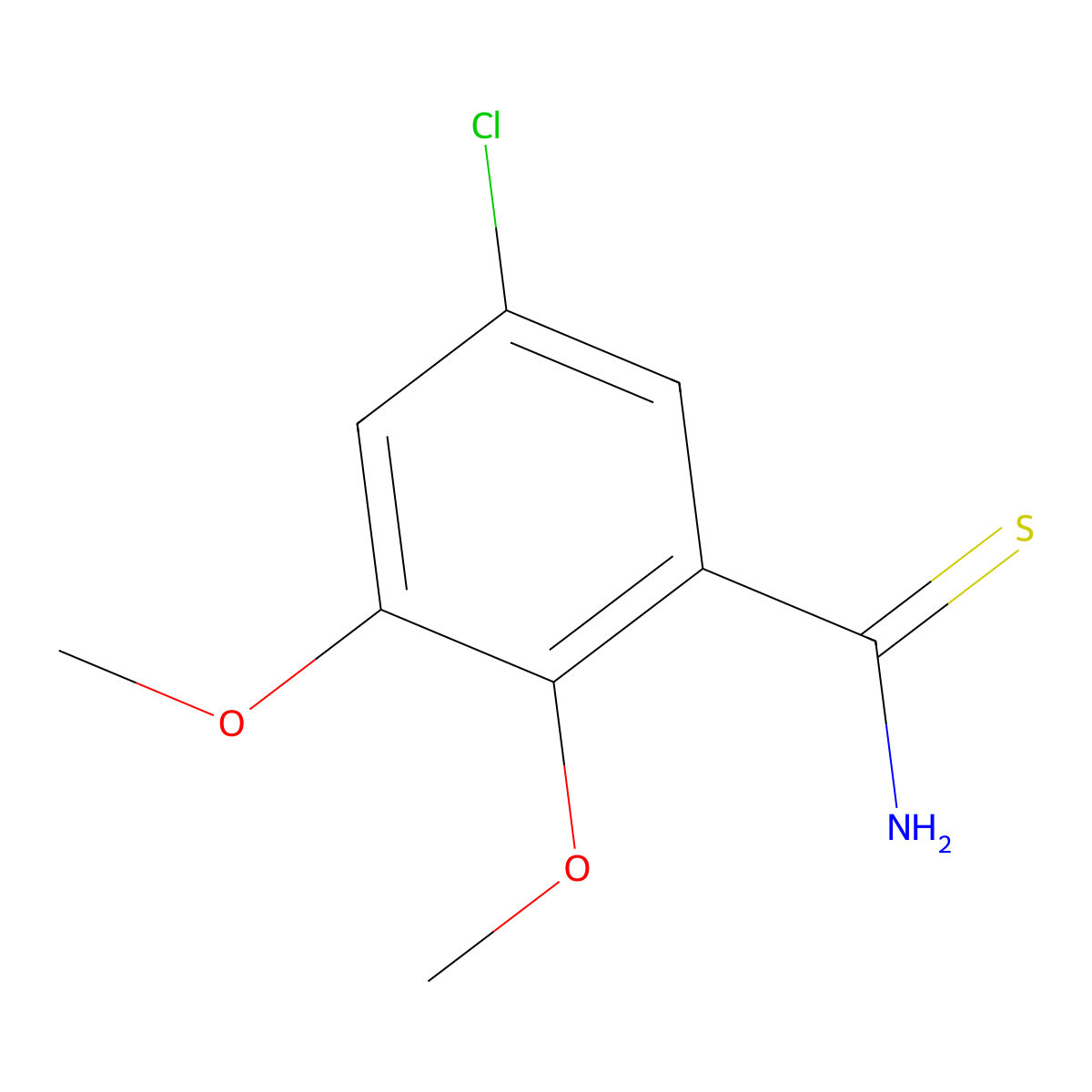 5-Chloro-2,3-dimethoxybenzene-1-carbothioamide molecular structure, CAS 2229164-44-5