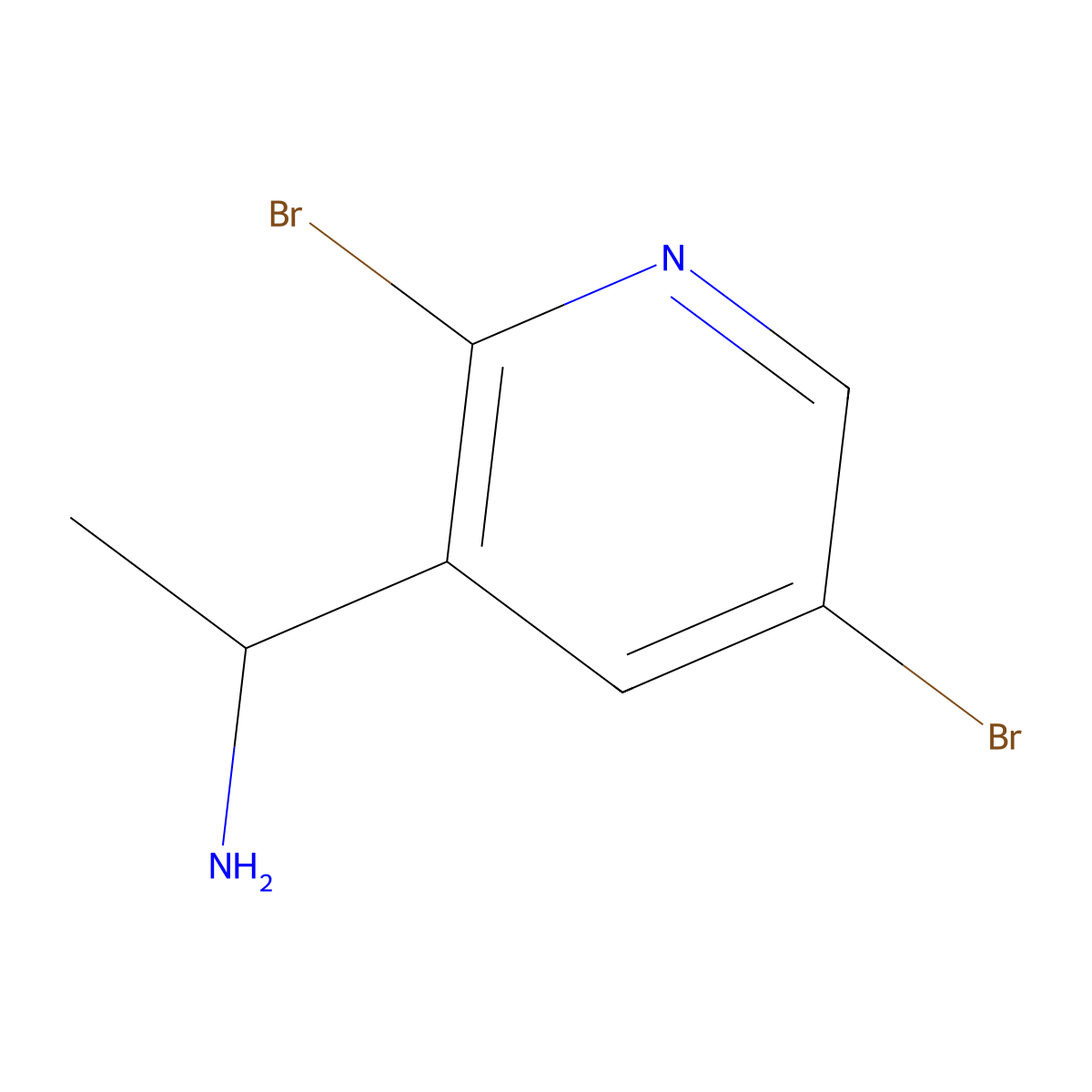 1-(2,5-Dibromopyridin-3-yl)ethan-1-amine molecular structure, CAS 2229165-09-5