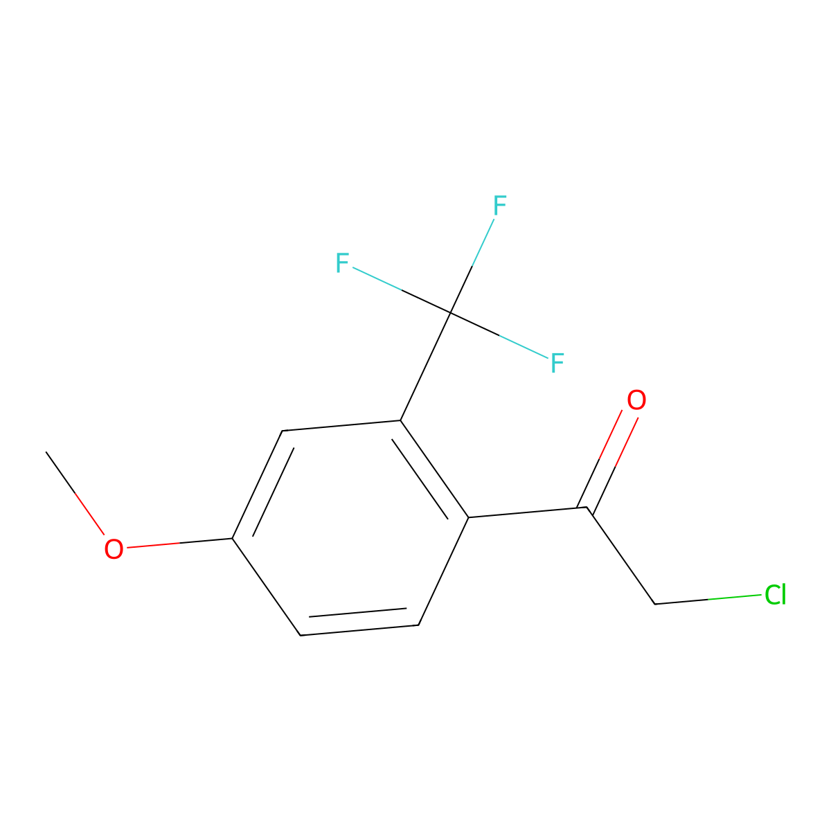 2-Chloro-1-[4-methoxy-2-(trifluoromethyl)phenyl]ethan-1-one molecular structure, CAS 2229165-19-7