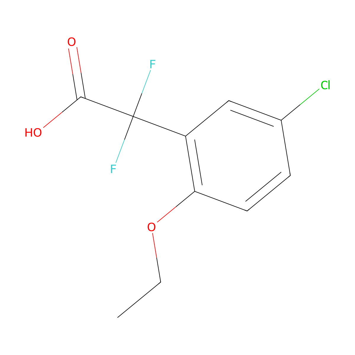 2-(5-Chloro-2-ethoxyphenyl)-2,2-difluoroacetic acid molecular structure, CAS 2229165-44-8