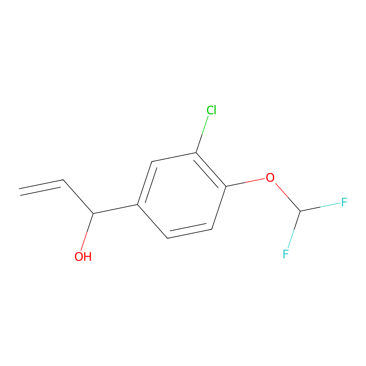 1-[3-Chloro-4-(difluoromethoxy)phenyl]prop-2-en-1-ol molecular structure, CAS 2229165-68-6