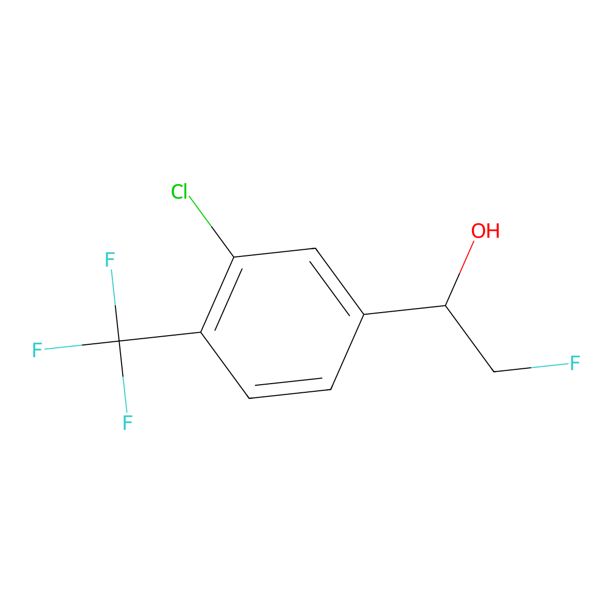 1-[3-Chloro-4-(trifluoromethyl)phenyl]-2-fluoroethan-1-ol molecular structure, CAS 2229165-92-6