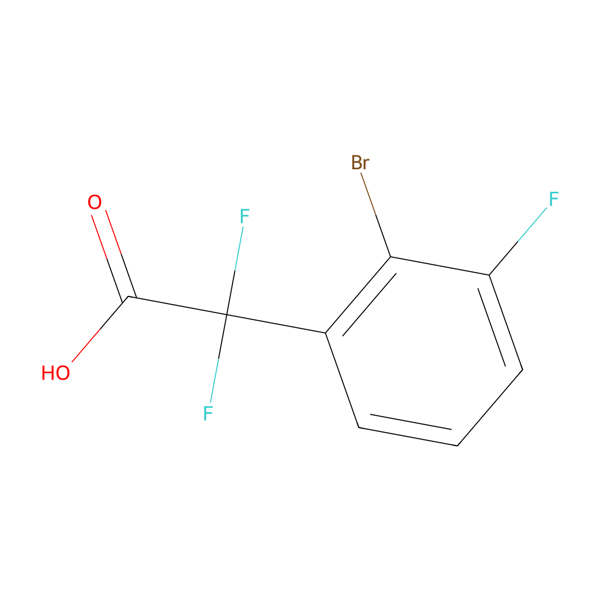 2-(2-Bromo-3-fluorophenyl)-2,2-difluoroacetic acid molecular structure, CAS 2229166-86-1
