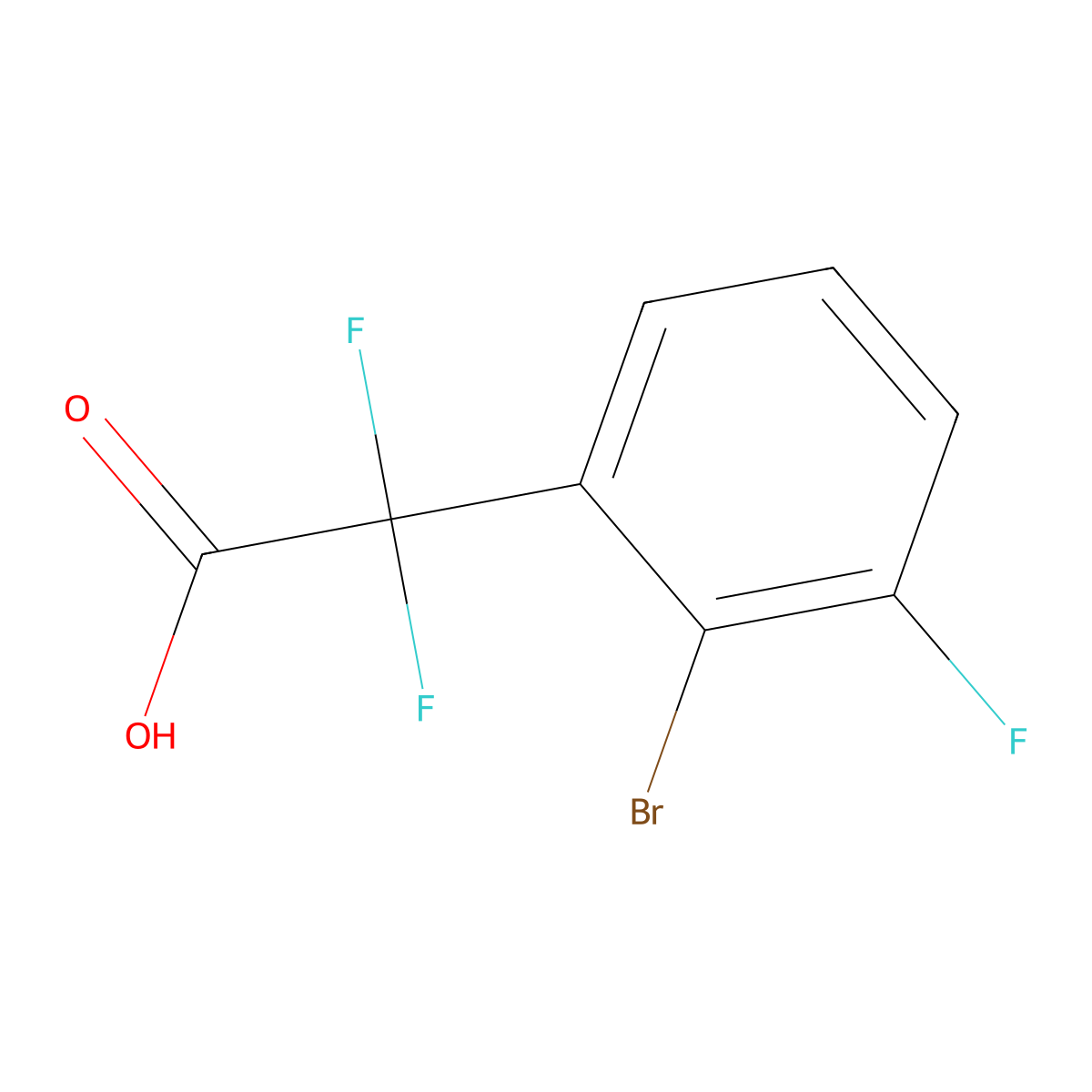 2-(2-Bromo-3-fluorophenyl)-2,2-difluoroacetic acid molecular structure, CAS 2229166-86-1