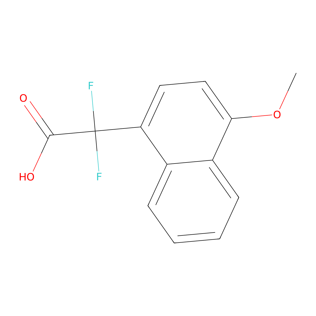 2,2-Difluoro-2-(4-methoxynaphthalen-1-yl)acetic acid molecular structure, CAS 2229167-09-1