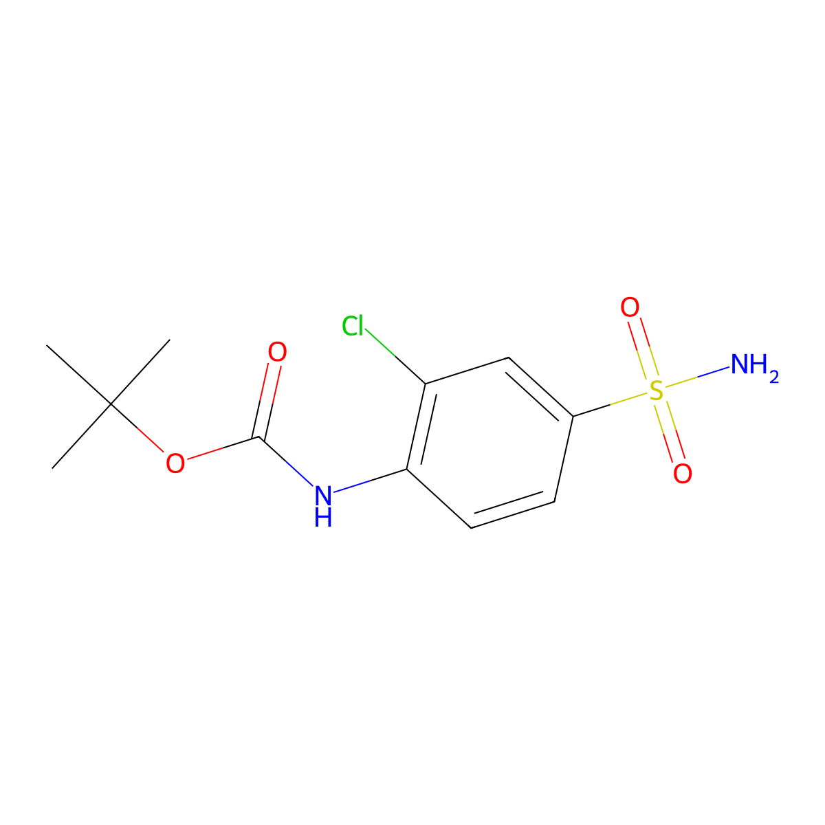 tert-butyl N-(2-chloro-4-sulfamoylphenyl)carbamate molecular structure, CAS 2229167-86-4