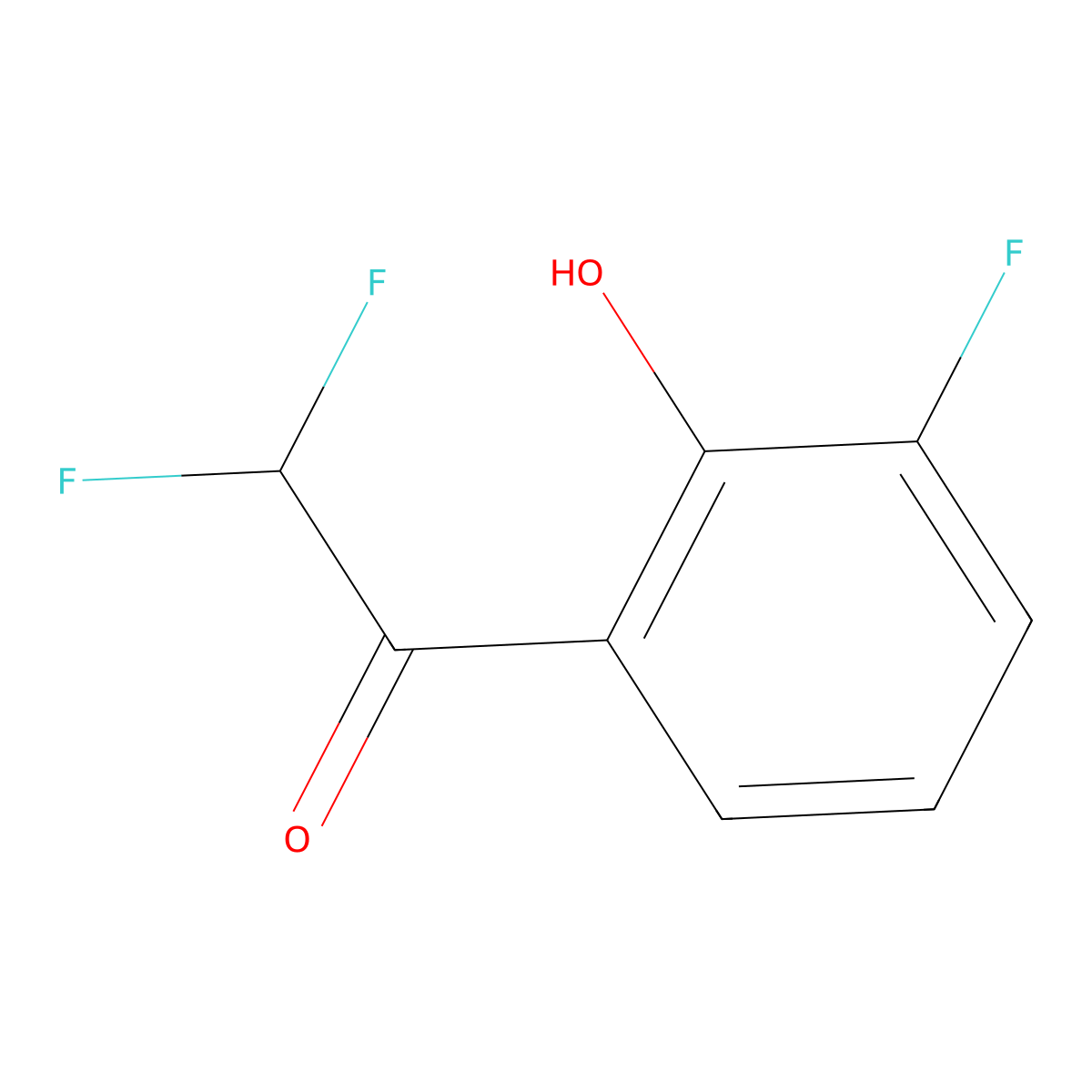 2,2-Difluoro-1-(3-fluoro-2-hydroxyphenyl)ethan-1-one molecular structure, CAS 2229168-01-6