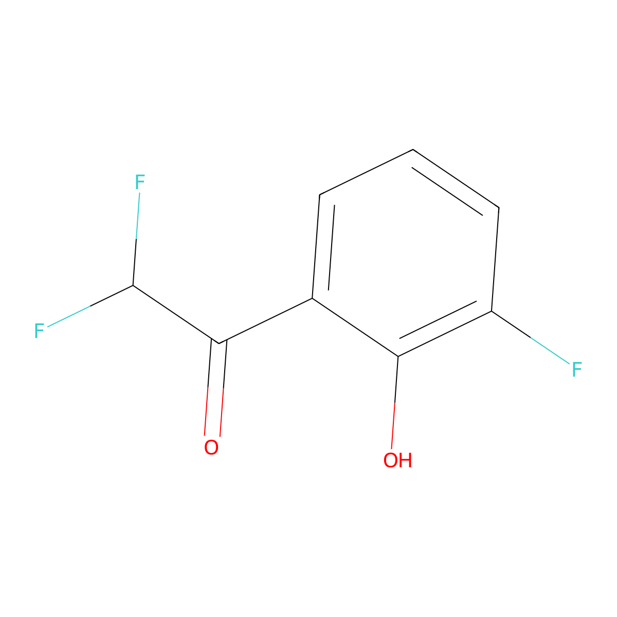 2,2-Difluoro-1-(3-fluoro-2-hydroxyphenyl)ethan-1-one molecular structure, CAS 2229168-01-6