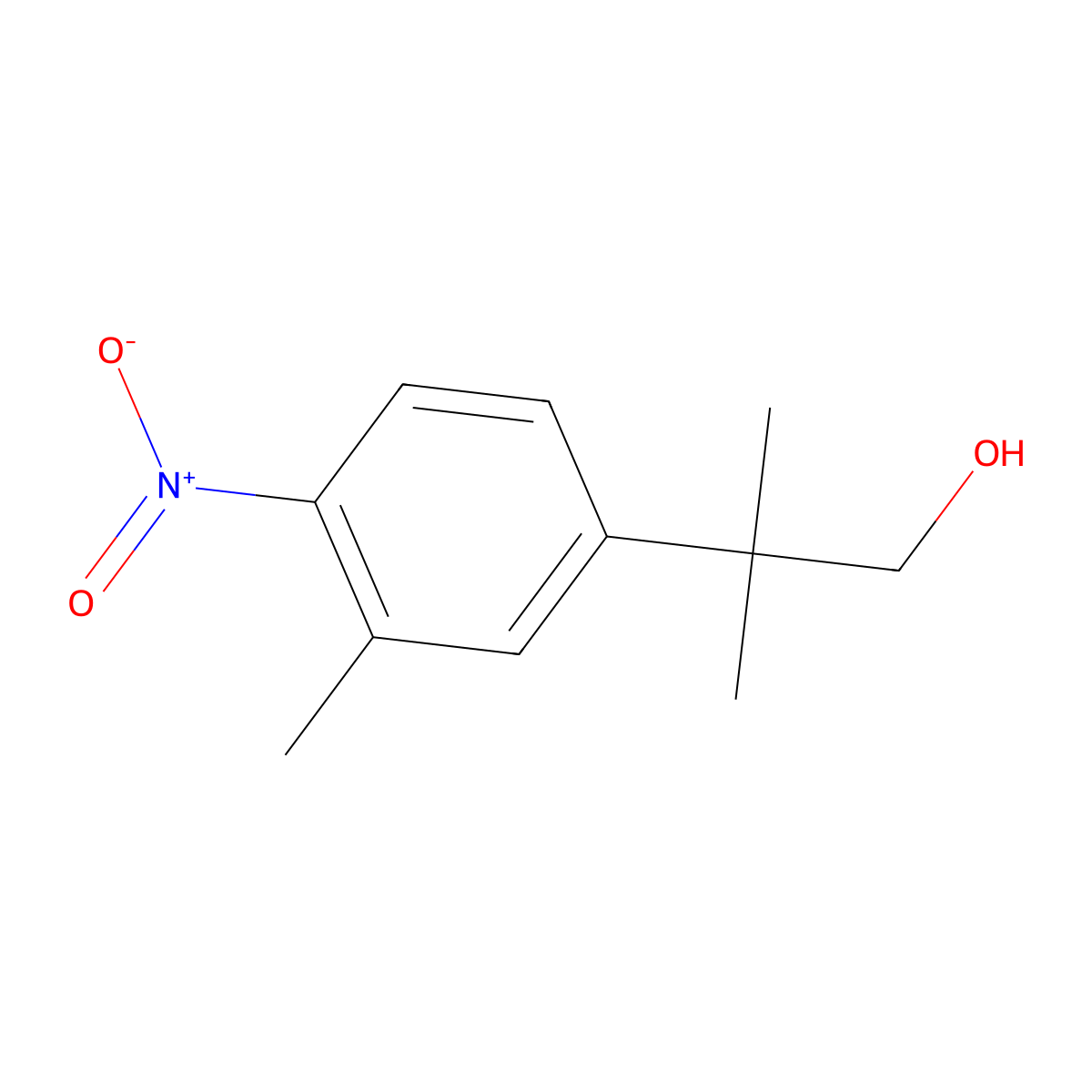 2-Methyl-2-(3-methyl-4-nitrophenyl)propan-1-ol molecular structure, CAS 2229168-03-8