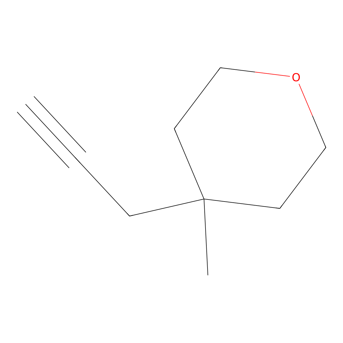 4-Methyl-4-(prop-2-yn-1-yl)oxane molecular structure, CAS 2229168-07-2