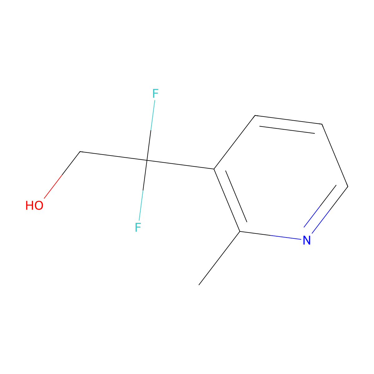2,2-Difluoro-2-(2-methylpyridin-3-yl)ethan-1-ol molecular structure, CAS 2229168-88-9