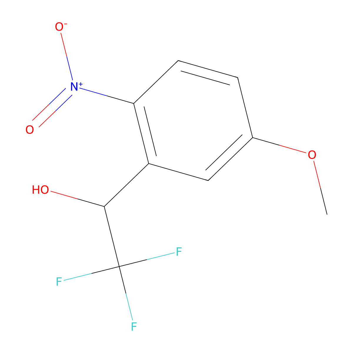 2,2,2-Trifluoro-1-(5-methoxy-2-nitrophenyl)ethan-1-ol molecular structure, CAS 2229169-61-1