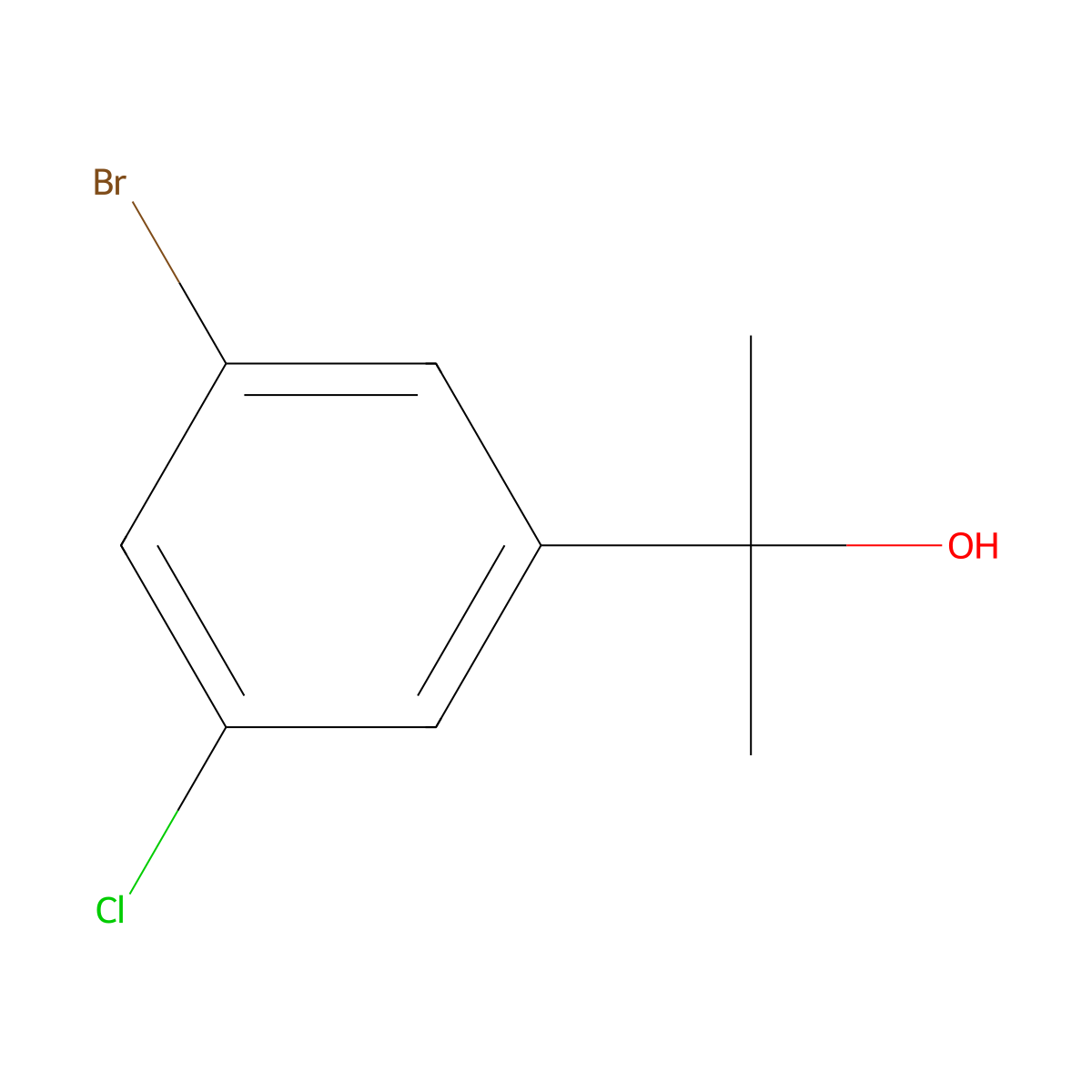 2-(3-Bromo-5-chlorophenyl)propan-2-ol molecular structure, CAS 2229170-24-3