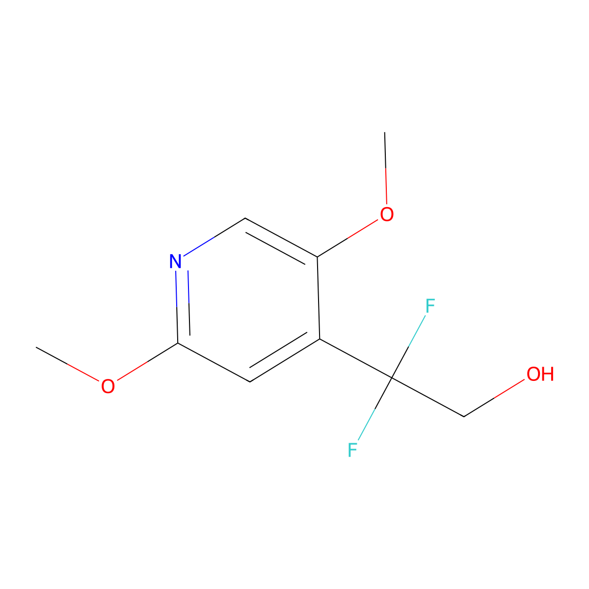 2-(2,5-Dimethoxypyridin-4-yl)-2,2-difluoroethan-1-ol molecular structure, CAS 2229171-00-8